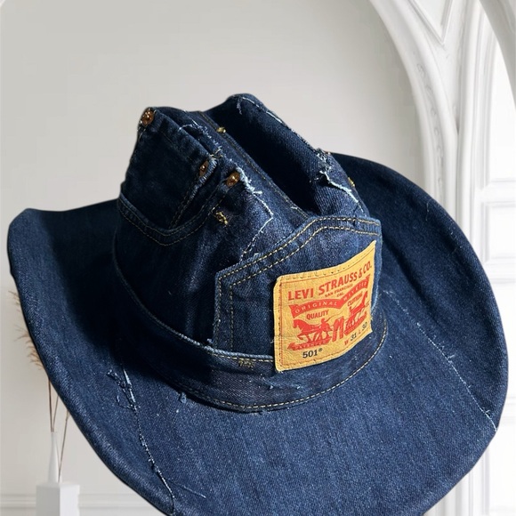 Levi's Blue Denim Western Hat - Picture 3 of 6